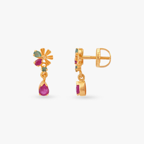 Floral Dewdrop Drop Earrings