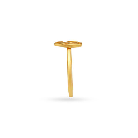 Om Carved Gold Finger Ring For Kids