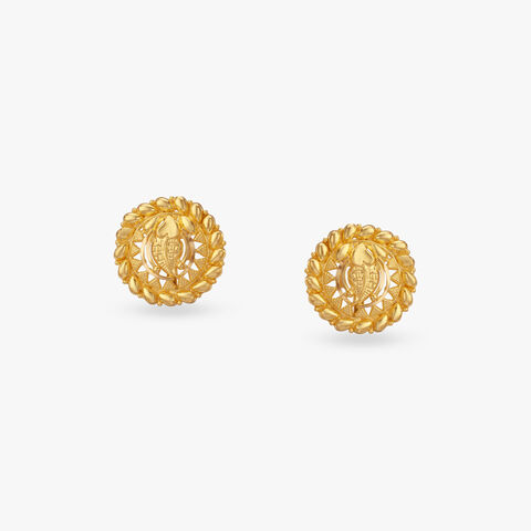 Heritage Crest Gold Stud Earrings
