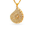 Alluring Contemporary Gold Pendant and Earrings Set with Stones,,hi-res image number null
