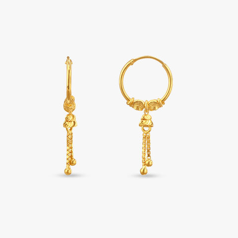 Petite Charm Gold Hoop Earrings