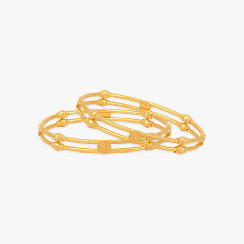 Twin Rail Gold Bangles