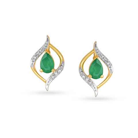 Minimalistic Diamond Stud Earrings with Onyx