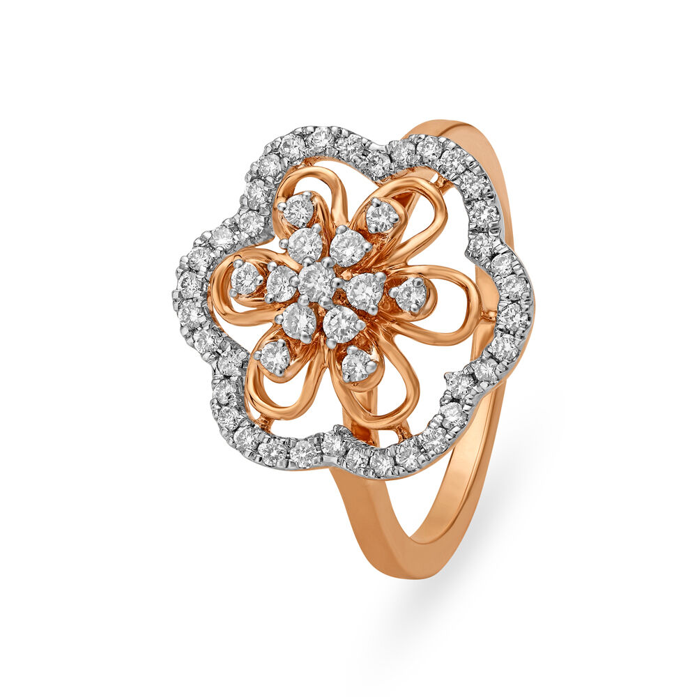 Brilliant Cocktail Look Rose Gold and Diamond Ring