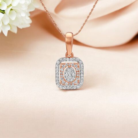 Retro Square Diamond Pendant