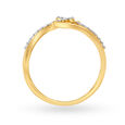 14KT Gold Ring For Women In Free Flow Design With Diamonds,,hi-res image number null
