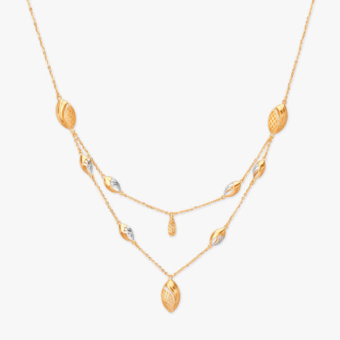 Contemporary Sculpted Gold Necklace Set
