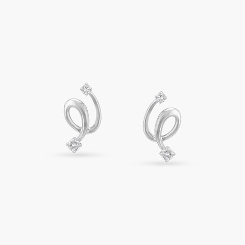 Ethereal Twist Diamond Stud Earrings