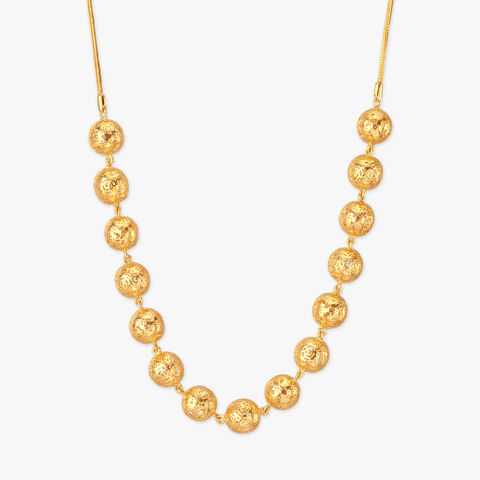 Beaded Bloom Gold Necklace Set