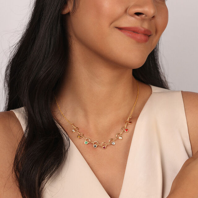 Solar Symphony 14KT Navratna Necklace,,hi-res image number null