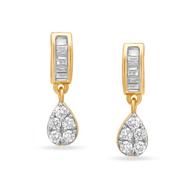 Ravishing Teardrop Diamond Drop Earrings for Kids,,hi-res image number null