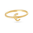 Letter E 14KT Yellow Gold Initial Ring,,hi-res image number null