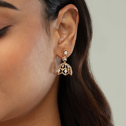 Lippan Grandeur Gold & Diamond Jhumka