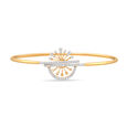 14 KT Yellow Gold Elegant Overlapping Bangle,,hi-res image number null