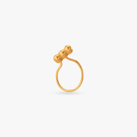 Sculpted Trio Gold Nose Pin
