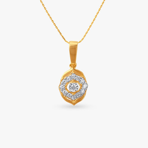 Floral Halo Diamond Pendant