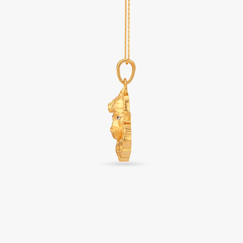 Ganesha Lotus Gold Pendant