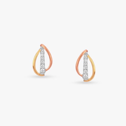 Sculpted Sway Diamond Stud Earrings