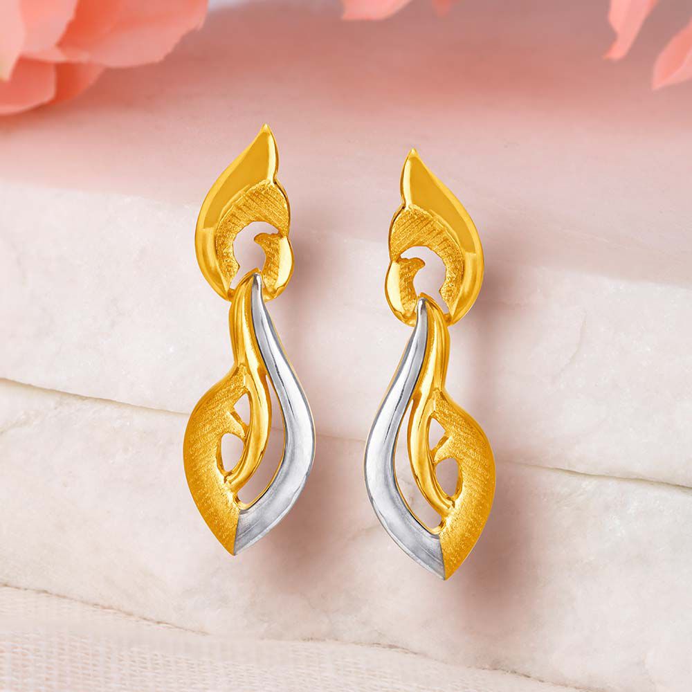 Captivating Abstract Gold Drop Earrings