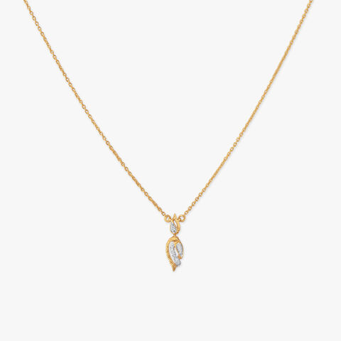 Whisper Curve Diamond Pendant with Chain