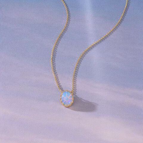 Luminous Opal Gold Necklace