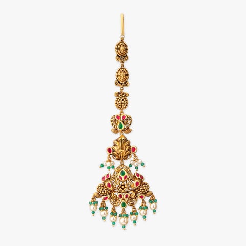 Regal Peacock Gold Maang Tikka