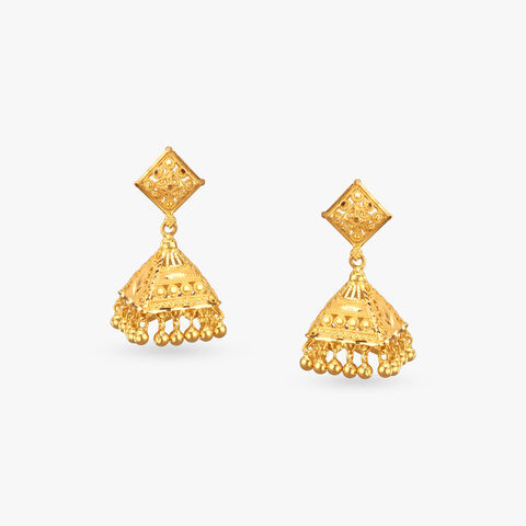 Royal Grace Gold Jhumka Earrings
