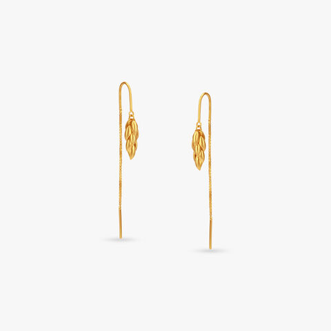 Gilded Grain Gold Hoop Earrings