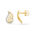 Angel Wings Gold and Diamond Stud Earrings,,hi-res image number null
