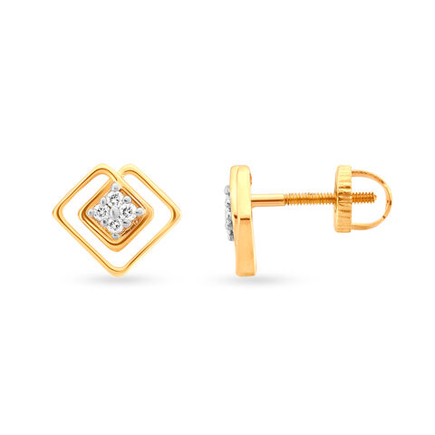 Contemporary Solitaire Look Diamond Stud Earrings for Daily Wear