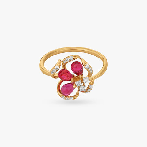 Scarlet Petal Diamond Ring alternate view 1