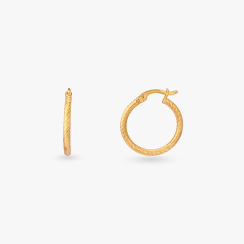 Spiral Thread Gold Hoop Earrings