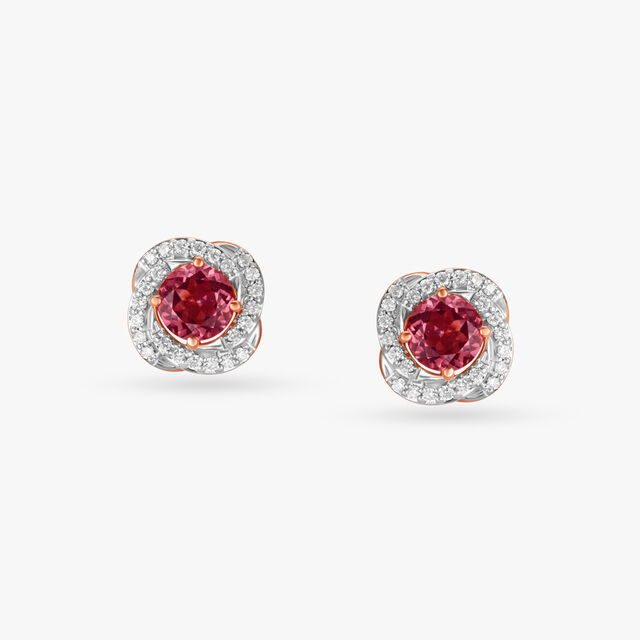 Pink Sunshine Diamond Stud Earrings,,hi-res image number null