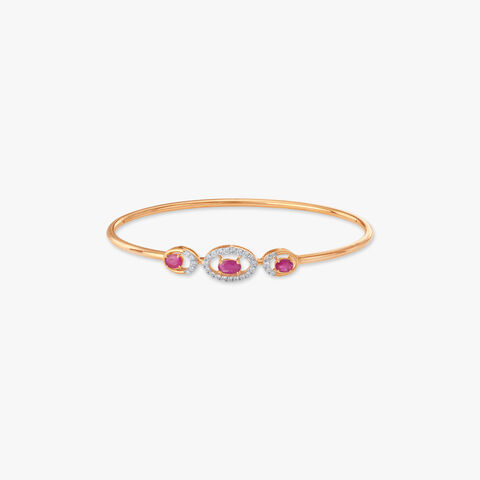 Rosy Gleam Diamond Bangle