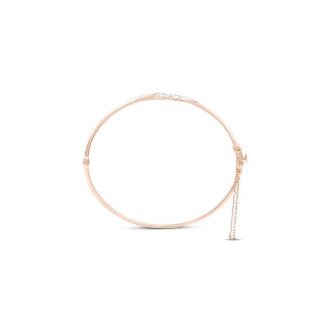 14 KT Rose Gold Fluid Diamond Bangle,,hi-res image number null