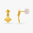 Contemporary Geometric Gold Drop Earrings,,hi-res image number null