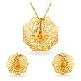 Geometric Gold Pendant Set,,hi-res image number null