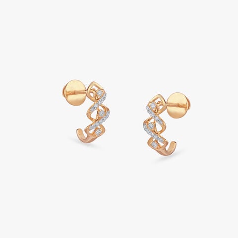 Infinity Twist Diamond Hoop Earrings