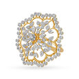 Delicate Floral Diamond Ring in Yellow and White Gold,,hi-res image number null
