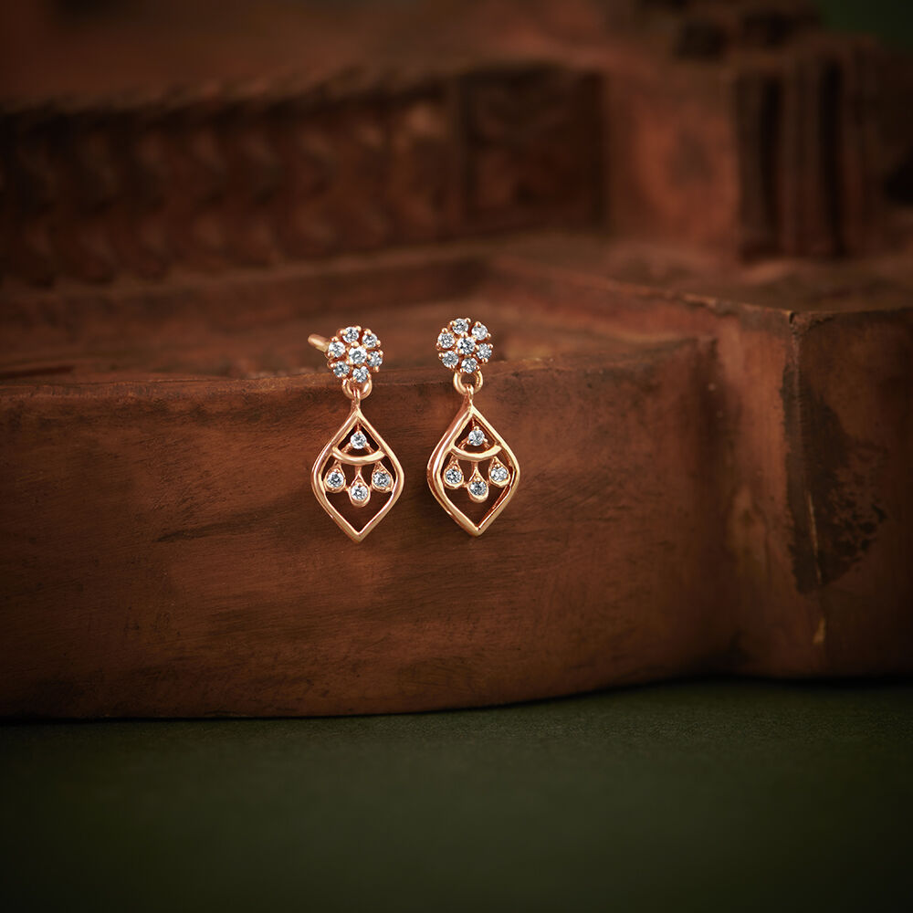 Newbridge Silverware Clear Stone Drop Earrings Rose Gold | Cilento Designer  Wear