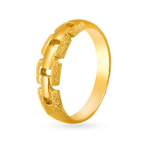 Modern 22 Karat Gold Chain Link Ring alternate view 1