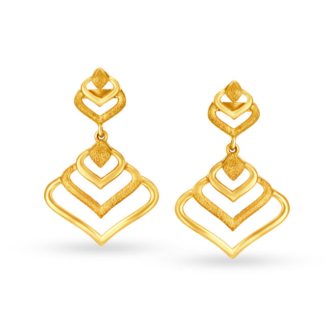 Picturesque 22 Karat Yellow Gold Tiered Danglers,,hi-res image number null