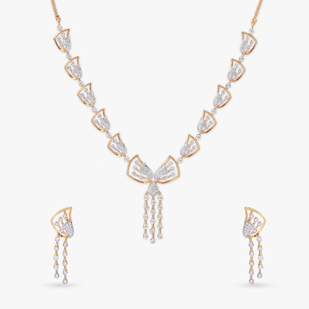Enchanted Radiance Diamond Necklace Set Tanishq Online Store