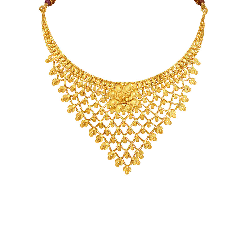 Majestic Leaf Pattern Gold Necklace