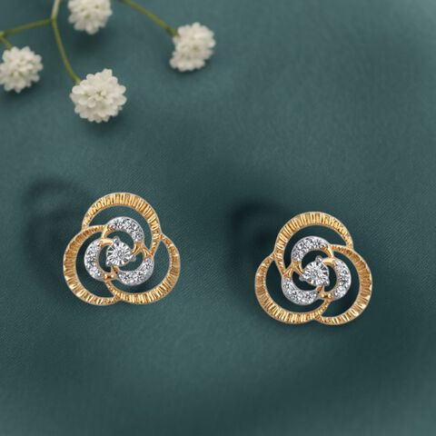 Sculpted Interlocked Diamond Stud Earrings