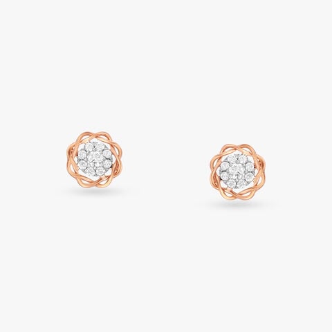 Regal Nest Diamond Stud Earrings