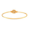 18 KT Yellow Gold Abstract Glimmer Diamond Bangle,,hi-res image number null