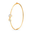 14 KT Yellow Gold Tender Butterfly Diamond Bangle,,hi-res image number null