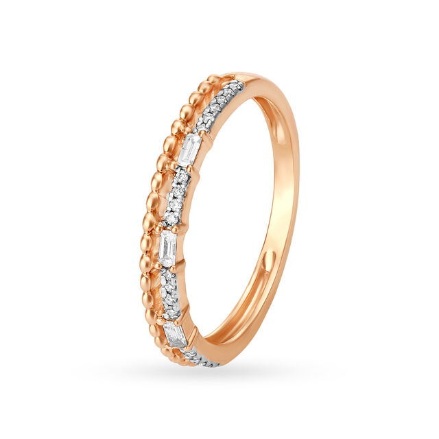 14KT Rose Gold Diamond Finger Ring,,hi-res image number null