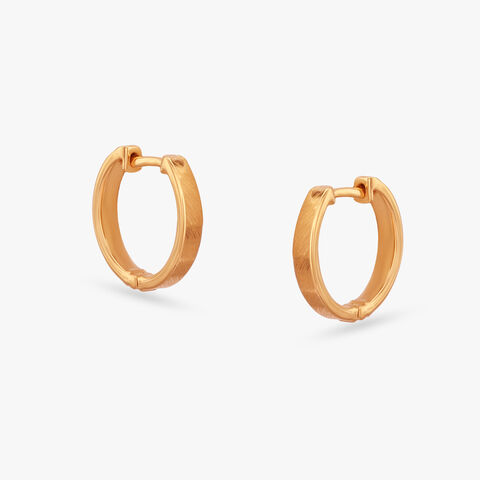 Matte Sweep Gold Hoop Earrings